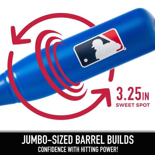Franklin Sports MLB Kids Jumbo Plastic Bat - Blue - Backyard Baseball Large - Image 7