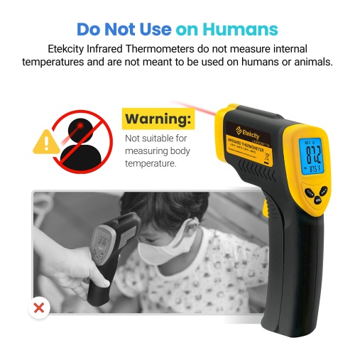 Etekcity Infrared Thermometer Laser Temperature Gun 774, Digital IR Meat Thermometer for Cooking, Candy, Food, Pizza Oven Grill Accessories, Heat Gun for Outdoor Indoor Pool Surface Temp - Image 2