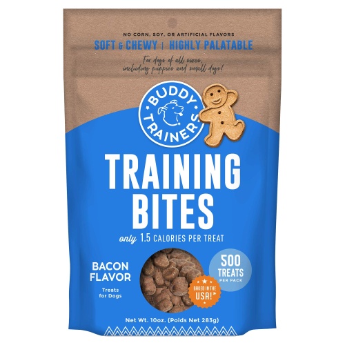 Buddy Biscuits Trainers 10 oz. Pouch of Training Bites Soft & Chewy Dog Treats Made with Bacon Flavor - Image 1