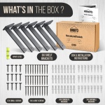 Orbeto Heavy Duty Floating Shelf Bracket (6 inch-6 Pack) with (1/4”-Thick) Metal Black, Holds 160+lb, Powder Coated, Complete Mounting Hardware, Easy Install - Image 6