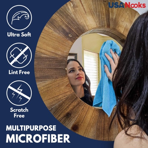 USANOOKS Microfiber Cleaning Cloth Grey - 12 Packs 12.5"x12.5" - High Performance - 1200 Washes, Ultra Absorbent Towels Weave Grime & Liquid for Streak-Free Mirror Shine - Car Washing Cloth - Image 5