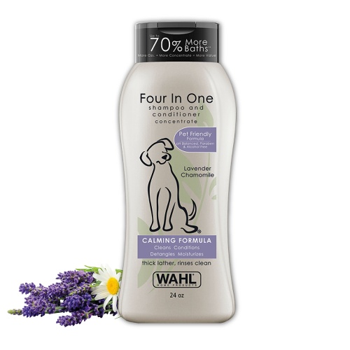 Wahl USA 4-in-1 Calming Pet Shampoo for Dogs – Cleans, Conditions, Detangles, & Moisturizes with Lavender Chamomile - Pet Friendly Formula - 24 Oz - Model 820000A - Image 1