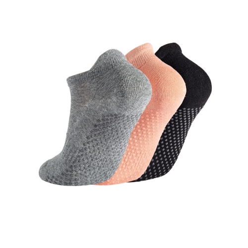 Breslatte Grip Socks Pilates Hospital Socks with Grips for Women Gripper Socks Non Slip Socks 3pair black pink grey, One Size - Image 1