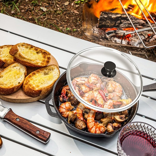 Utopia Kitchen Pre-Seasoned Cast Iron Skillet With Lid - 12 Inch Nonstick Frying Pan - Safe Indoor & Outdoor Grill Cookware - Image 4