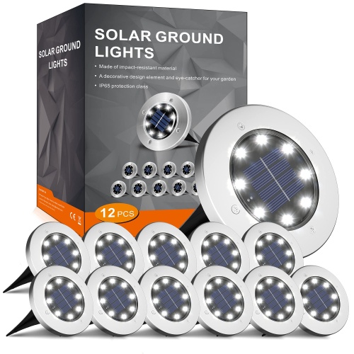 INCX Solar Lights for Outside,12 Pack Solar Lights Outdoor Waterproof, Solar Garden Lights Landscape Lighting for Patio Pathway Lawn Yard Deck Driveway Walkway White - Image 1