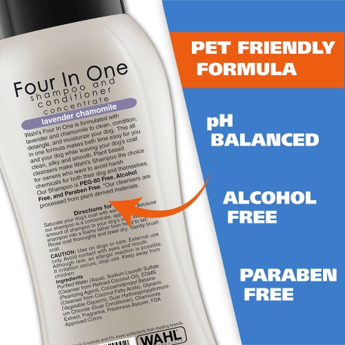 Wahl USA 4-in-1 Calming Pet Shampoo for Dogs – Cleans, Conditions, Detangles, & Moisturizes with Lavender Chamomile - Pet Friendly Formula - 24 Oz - Model 820000A - Image 7