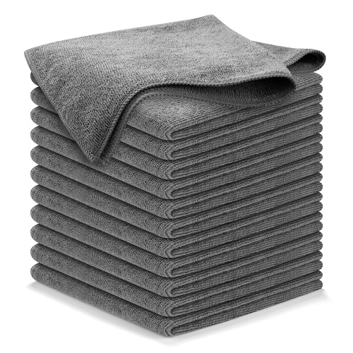 USANOOKS Microfiber Cleaning Cloth Grey - 12 Packs 12.5"x12.5" - High Performance - 1200 Washes, Ultra Absorbent Towels Weave Grime & Liquid for Streak-Free Mirror Shine - Car Washing Cloth - Image 1